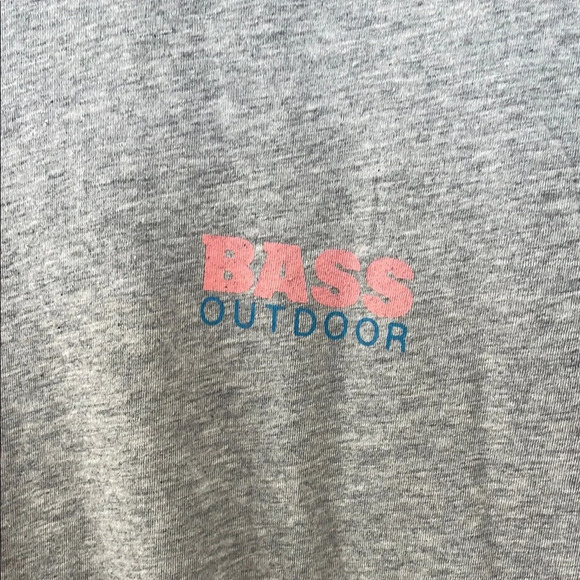 Bass Gray Short Sleeve Tee Casual Crew Neck - Picture 3 of 5